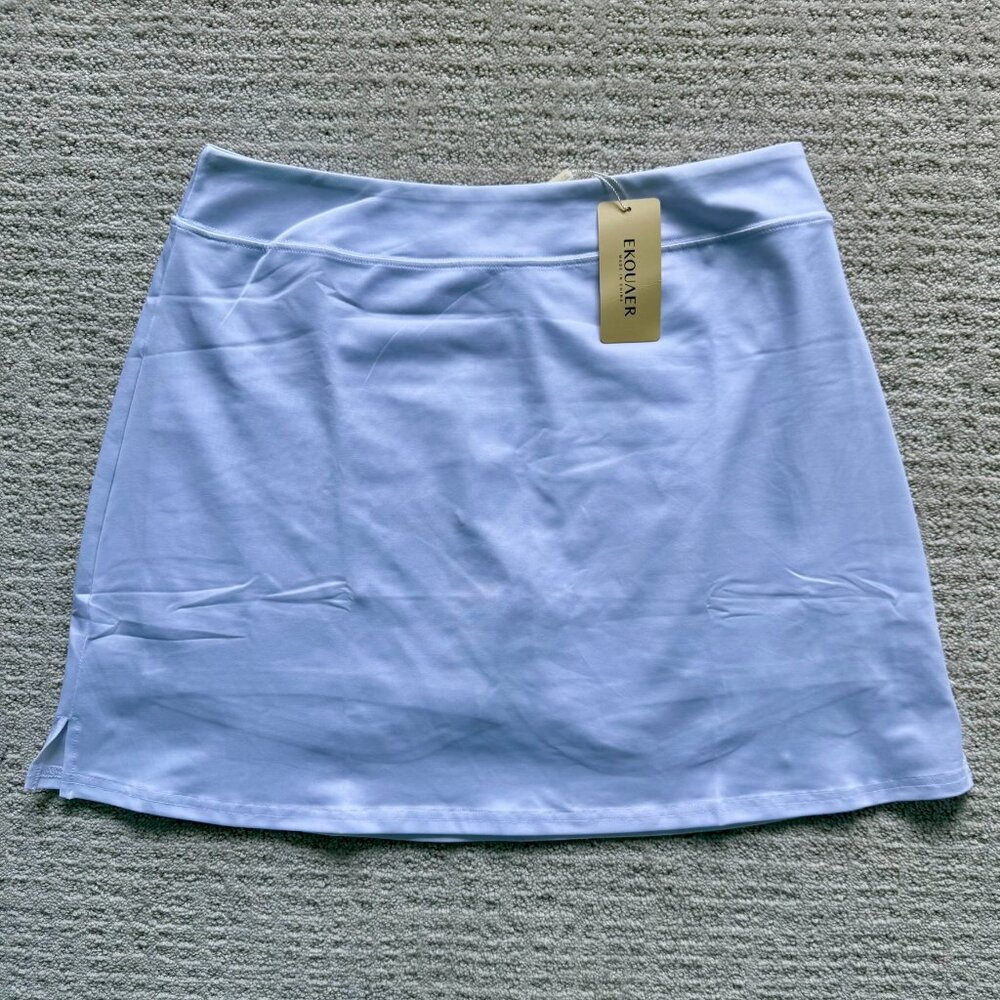 NWT Ekouaer | White Tennis Golf Pickleball Skort Sz Large - Picture 2 of 5